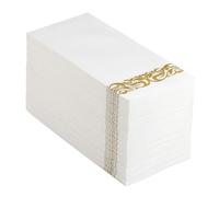 Anneome 100 Piezas Servilletas Desechables Doradas para Banquetes y Bodas Unidades Gruesas y Plegadas para Restaurantes y Fiestas Elegantes