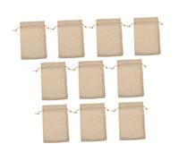 Anneome 10piezas Bolsas De Cuerda Para De Navidad Bolsitas De Almacenaje Para Joyería y Cosméticos Arpillera