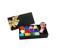 Anneome 12 jabón de rosas jabón de baño con aroma floral azul christmas xmas jabón de bebé cajas navideñas jabón de baño flor de rosa jabón de baño de rosas tonos terrestres Jabon de baño