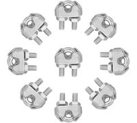 Anneome 12 piezas Abrazaderas de Cable de Acero Inoxidable Pinzas de Cuerda con Perno para Fijación Resistente Exteriores Uso Tiendas Cuerdas y Cables Eléctricos