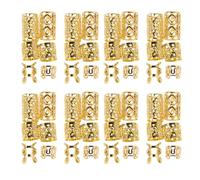 Anneome 120 Piezas Anillos Metálicos Dorados para Rastas y Trenzas, Accesorios para Trenzar el Cabello Pinzas Elásticas, Kit para Peinados Bohemios y Decoración de Cabello en