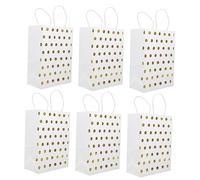 Anneome 16piezas Bolsas De Fiesta De Papel Kraft Para Dulces y Para Cumpleaños y Celebraciones Diseño De Puntos Dorados