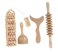 Anneome 1juego De Masaje De Madera Para Cuerpo Completo Tablas De Masaje Pala De Raspar y Rodillo Anticelulítico Para Relajación y