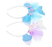 Anneome 2 Pcs Diademas Coloridas de Mar para Fiestas de Halloween y Celebraciones, Accesorios Pelo Ligeros con Cuentas Varios estilos