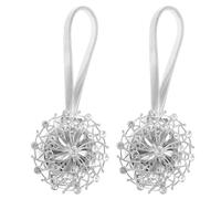 Anneome 2 Piezas Abrazadera de Cortina Magnética de Aleación Plata sin Montaje, Fácil de Usar para Cortinas Gruesas y Delgadas en Oficina y Dormitorio Diseño Vintage Delicado