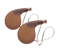 Anneome 2 Piezas Bolsa de Agua de Cuero PU Tradicional Ligera y Portátil para Camping Senderismo y Viajes Cantimplora Bota de Gran Capacidad para Agua y Vino Accesorios para Baile y Uso