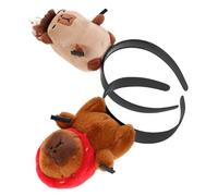 Anneome 2 Piezas Capybara Hairband Plush Animal Headbands For Women Funny Zoo Party Accessory For Halloween Birthday Cosplay Soft Washing Face Hoop