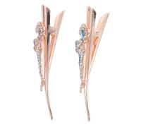 Anneome 2 Piezas Clips de Pelo Metálicos Vintage con Brillante Pedrería Pinzas de Pato Azules y Moradas para Mujeres Pasadores Franceses Resistentes para Peinados Elegantes y Recogidos