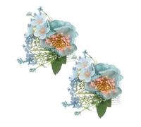 Anneome 2 Piezas Hawaiian Flower Hair Comb Artificial Hibiscus Plumeria Tropical Floral Side Clips For Bridesmaid Beach Wedding Luau Party Accessories