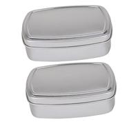 Anneome 2 Piezas Jaboneras de Aluminio con Tapa Hermética Estuche Multiusos para Jabón Sólido y Salvas Portátiles para Hogar y Viaje Almacenamiento Seguro y Duradero