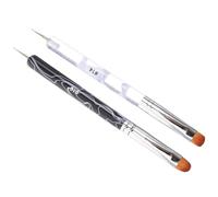 Anneome 2 Piezas Pinceles Uñas Acrílicas Doble Punta Cepillo Salón Nail Brush y Dotting Pen para Manicura Profesional Herramienta Versátil para Decoración y Pedicura