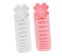 Anneome 2 Piezas Soporte de Brochas de Maquillaje de Silicona con Ventosa Alfombrilla Limpiadora Multifuncional y Organizador Pared para Secado Natural y Almacenamiento Higiénico Blanco y