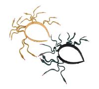 Anneome 2 Piezas Tocado de faraón egipcio Diadema de Halloween accesorios para mujeres egipcia tocado de serpiente serpientes de la cabeza de Medusa vestir pegamento