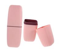 Anneome 2 Piezas Vasos para Cepillo de Dientes de Viaje Portátil y Ligero con Tapa Prueba de Fugas Contenedor Multifuncional para Cepillo Pasta y Enjuague para Camping Escuela y Viajes