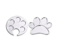 Anneome 2 Tablas para Mezclar Colores de Uñas para Manicura Paleta Creativa Plateada 2 Piezas Pie Pequeño y Cinco Discos Bandeja Expositor para Decoración y Pigmentos Hogar o Salón