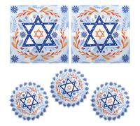 Anneome 20 Piezas Servilletas Desechables Hanukkah con Diseño Estrella de David Papel Suave Absorbente para Fiestas y Celebraciones Judías