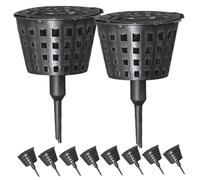 Anneome 20 Unidades Caja de Fertilizante Plástico Negro con Tapa para Bonsái de Cestas de Malla para Liberación Controlada de Nutrientes Plantas Fácil Inserción y Protección de Abono para