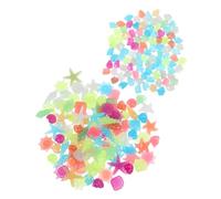 Anneome 200 Piezas Rocas de Jardin Piscina canicas decoración Jardin decoración jardín Brillan en la Oscuridad Decoraciones de peceras guijarros de Maceta multifunción el plastico Colorful