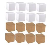 Anneome 20piezas Caja Kraft Cuadrada Unidades Cajas De Cartón Para Decorativa Para Fácil Montaje Sin Instrucciones