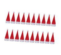 Anneome 20piezas Mini Gorro Navideño para Piruletas Gorros De Papá Noel Miniatura Tapas para Botellas De Decoración Festiva