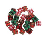 Anneome 24 Piezas Colgantes Mini Cajas Navideñas de Tela Escocesa Adornos para Árbol de Navidad Colores Decoración Festiva para Hogar y Fiesta