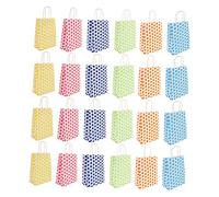 Anneome 24piezas Bolsas De Papel Kraft Asas De Bolsa Decorativa Puntos Coloridos Para Fiestas Cumpleaños y Bodas