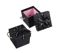 Anneome 2piezas Cajas Decorativas De De Navidad Caja De Embalaje Para Chocolates Manzanas y Souvenirs Diseño Elegante Lazo Para Decoración Festiva