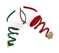 Anneome 2piezas Diademas Navideñas Bandas Cabello Festivas Aros Cabello de Navidad Accesorios para Disfraces Tocados para Fiestas de Navidad