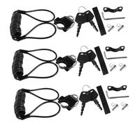 Anneome 3 Juegos Candado para Cascos De Patinete Eléctrico Candado De Sombrero para Motocicletas De Seguridad para Cascos para Tubulares Porta De Moto Black