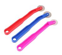 Anneome 3 Ruedas Dentadas para Trazado de Tela de Cuero, Espaciadoras de Costura Manual, Rueda Espaciadora de Puntadas, Herramienta Plástica de Marcado para Bricolaje, Colores Rojo, Azul