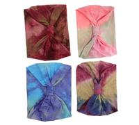 Anneome 4 Piezas Cintas de Pelo Anchas Tie Dye para Yoga y Ejercicio Diademas Elásticas Absorben Sudor para Mujer y Niñas Banda Deportiva Versátil para Gimnasio Running y Fitness