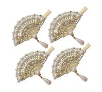 Anneome 4 Piezas Clips de Cabello Vintage de Perlas para Mujer Accesorios para Pelo con Diseño de Abanico Perfectos para Bodas y Fiestas