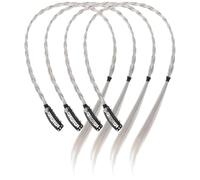 Anneome 4 Piezas Extensiones de Pelo Sintético Trenzado Gris con Pinza Coleta Postiza Fácil de Usar para Mujeres Peluca Trenzada Natural para Halloween Deportes y Fiestas