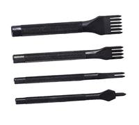 Anneome 4 Piezas Herramientas para Perforar Cuero Set de Punches de Mano para Manualidades Incluye Punzones Dientes para Proyectos de Costura Cuero