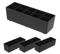 Anneome 4 Piezas Patas de Plástico para Muebles Negras Soporte Resistente para Sofá y Cama Elevadores Antideslizantes para Almacenamiento y Protección del Suelo