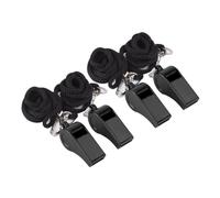 Anneome 4 Piezas Silbatos Árbitro Plásticos con Cordón Negro para Fútbol Entrenadores Salvavidas Emergencia