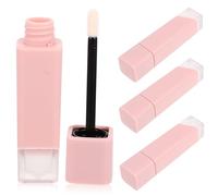 Anneome 4 piezas Tubos Brillo Labios Recargables Plástico Transparente Base Cuadrada Envases Bálsamo Labial Rellenables para DIY Cuidado Labios Elegante