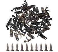 Anneome 40 Piezas de Pestillo Derecho de Hierro Brazo Oscilante para Caja de Madera, Pestillo Antiguo en Acabado Bronce Verde, Adecuado para Cofres, Gabinetes y Cajas de Joyería