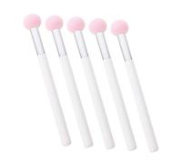 Anneome 5 piezas Esponjas de Maquillaje Pequeñas con Cabeza de Aplicadores de Polvos Reutilizables Suaves y Duraderas para Base y Corrector Color Rosa con Mango Blanco para Diario y