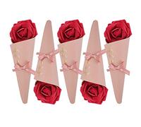 Anneome 5piezas Creative Cone Candy Bags Diseño De Lazo Para Bodas y Contenedor De Decorativo Flores