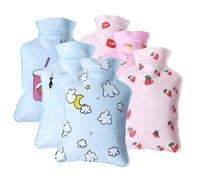 Anneome 6 Bolsas de Agua Caliente Mini PVC Pequeñas Calentadores de Manos Portátiles Diseño Decorativo Labios Rojos Plátano Fresa Taza Nube Gato Uso Doméstico y Viajes Práctico