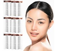 Anneome 6 Hojas Pegatinas de Cejas Impermeables con Textura de Pelo Natural de Tatuajes Adhesivos para Maquillaje Realista y Perfilado Femenino Fácil Aplicación y Retirada Paquete para Uso