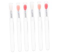 Anneome 6 piezas Cepillos de Labios de Silicona Portátiles con Tapa Aplicadores Suaves para Pintalabios y Sombra de Ojos Compacto para Maquillaje y Fácil Transporte