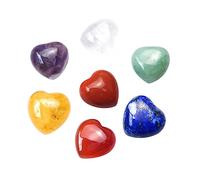 Anneome 7piezas Conjunto De Piedras De Cristal De Chakra Forma De Corazón Piedras De Poder Para