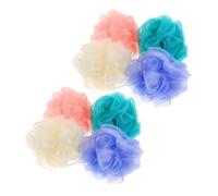 Anneome 8 Piezas Esponja de Baño Suave y Duradera de Espuma para Ducha Exfoliante Corporal Resistente Colores Surtidos Verde Blanco Rosa Azul Malla Espumosa para Lavado Diario