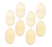 Anneome 8 Piezas Esponjas Exfoliantes de Lufa Natural con Correa para Cuerpo y Rostro Almohadillas Ovaladas Suaves para Ducha y Baño Eliminan Células Muertas y Residuos de Maquillaje