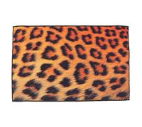 Anneome Alfombrilla Antideslizante para Baño y Cocina, Cojín de Suelo Absorbente 80x50 Cm, Diseño de Piel de Leopardo Amarilla, Felpudo Decorativo y Funcional para Hogar