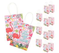 Anneome Bolsas de Papel Creativas y Chic para Obsequio 12 Diseño de Flamencos Ideales para Decoracion Verano en Fiestas Hawaianas y Cumpleaños