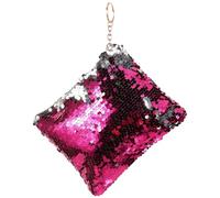 Anneome Bolso de Mano para Mujer con Lentejuelas Monedero con Cremallera Neceser de Maquillaje Duradero para Fiesta y Uso Diario Color Rosa Plateado Práctico y Elegante