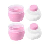 Anneome Borla de Polvo de Felpa Rosa para Bebés y Niños, Distribución Uniforme, Material y Plástico Pp, 2 Juegos Portátiles para Cuidado Corporal y Baby Shower